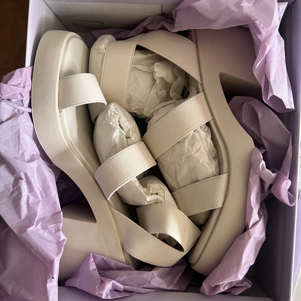 Elegant Cream Women's Platform Sandals